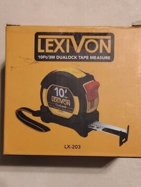 Lexivon 10ft/3m Dual-Lock Tape Measure - Yellow & Black